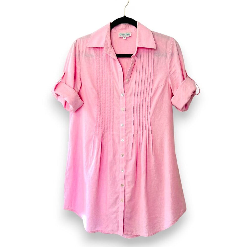 Charlotte Kellogg Palm Beach Pink Linen Dress